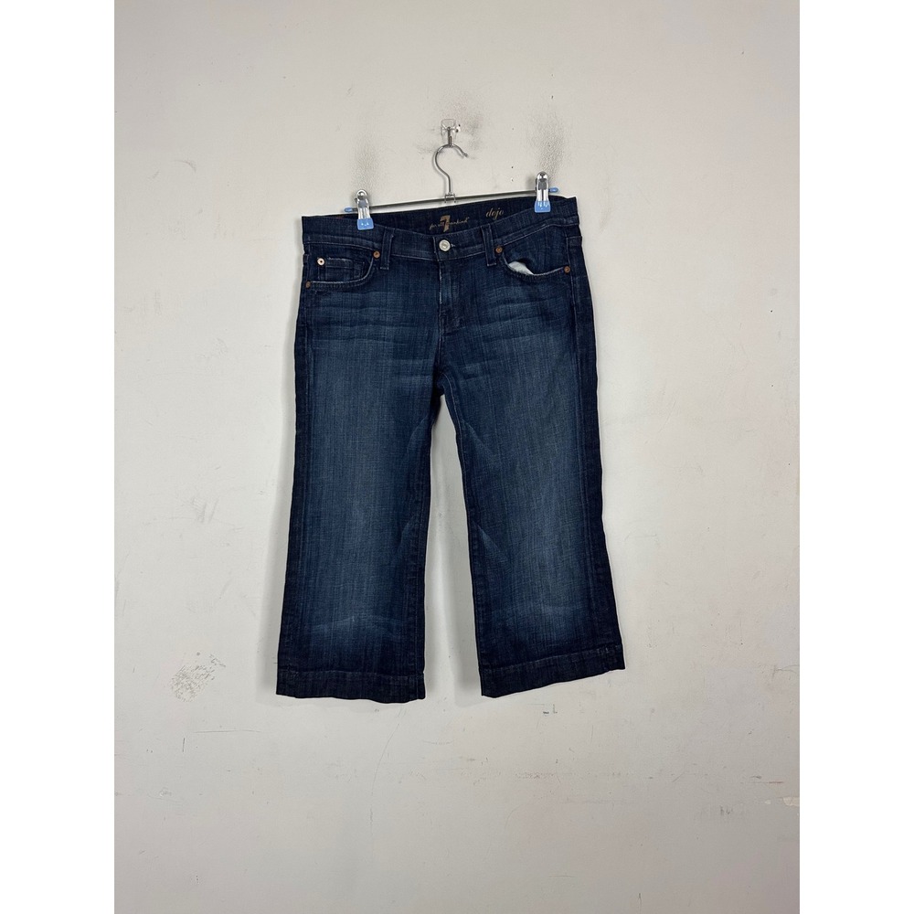 7 For All Mankind Dojo Dark Wash Wide Leg Crop Jeans 28 P348380S